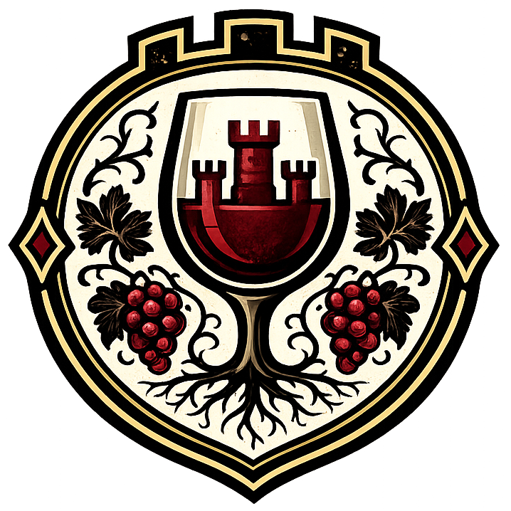 House of Winos emblem — a wine glass with roots